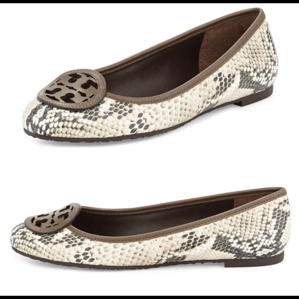 RARE Tory Burch Louisa Python Flats